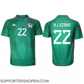 Mexiko Hirving Lozano #22 Hemma Matchtröja VM 2022 Kortärmad